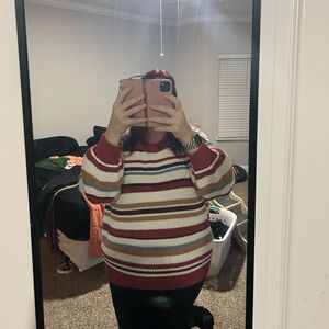Torrid Burgundy Striped Sweater